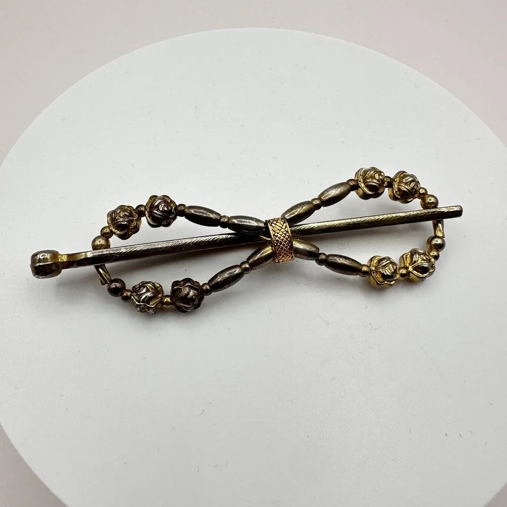 Vintage 90s Floral Barrette Hair Clip Beaded Women's Classic Fashion Jewelry